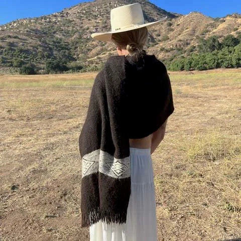 Handwoven Llama Wool Ruana/Throw, Argentina
