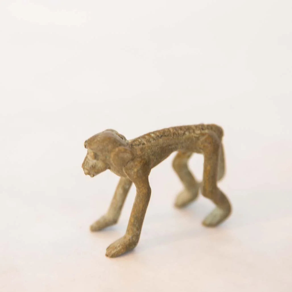 Vintage Oxidized Bronze Monkey