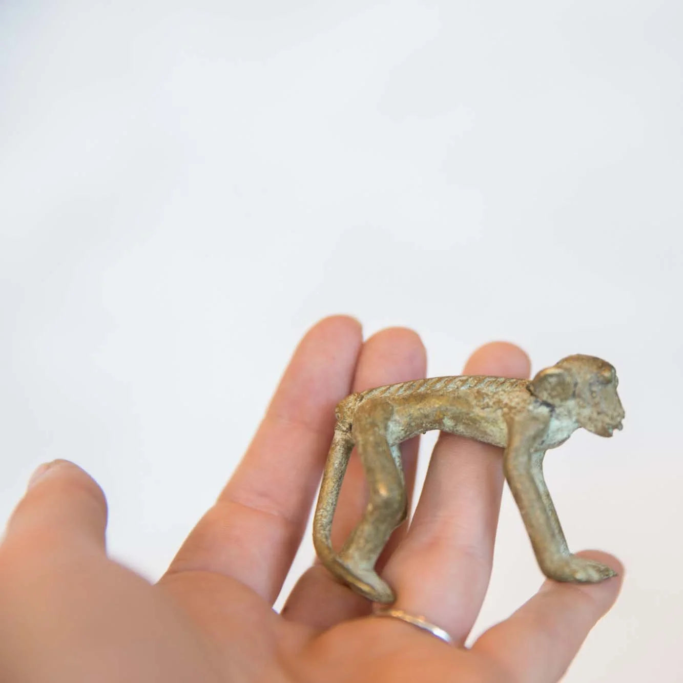 Vintage Oxidized Bronze Monkey