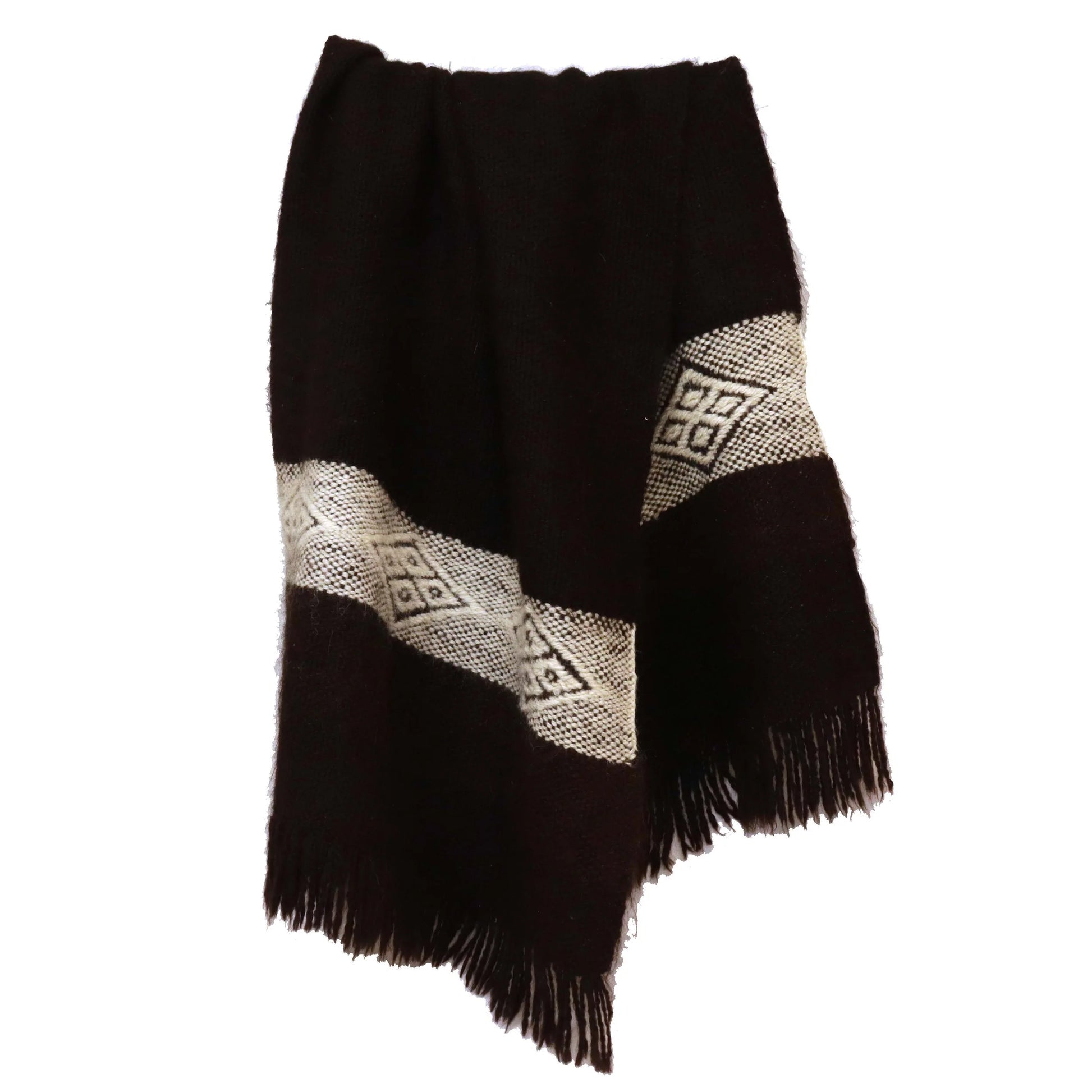 Handwoven Llama Wool Ruana/Throw, Argentina