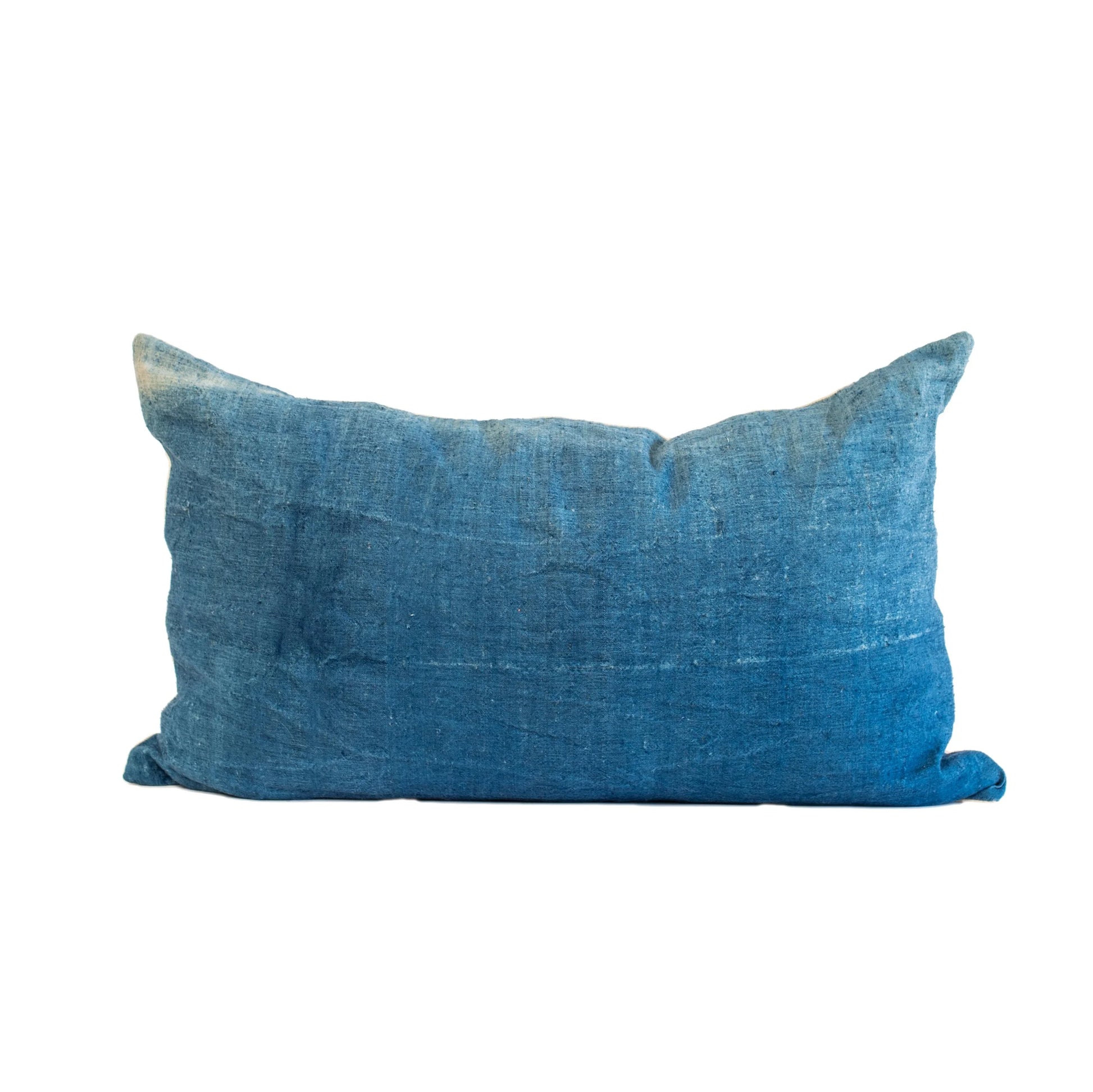 Vintage Hemp Pillow with Natural Indigo Dye