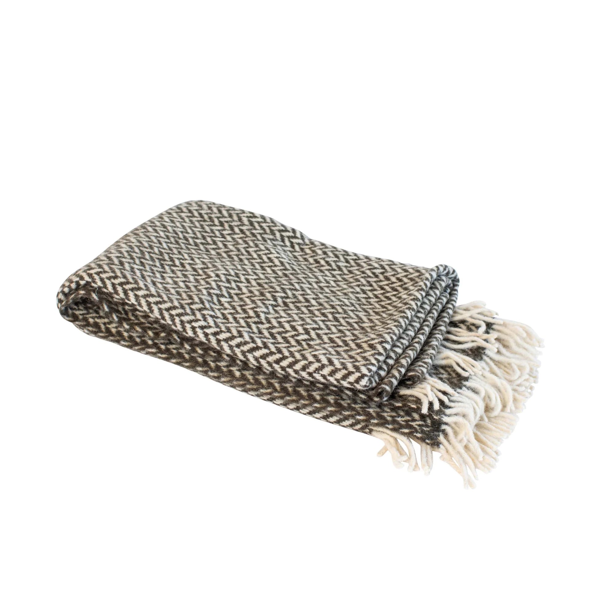 Handwoven Wool Chevron Throw, Turkey