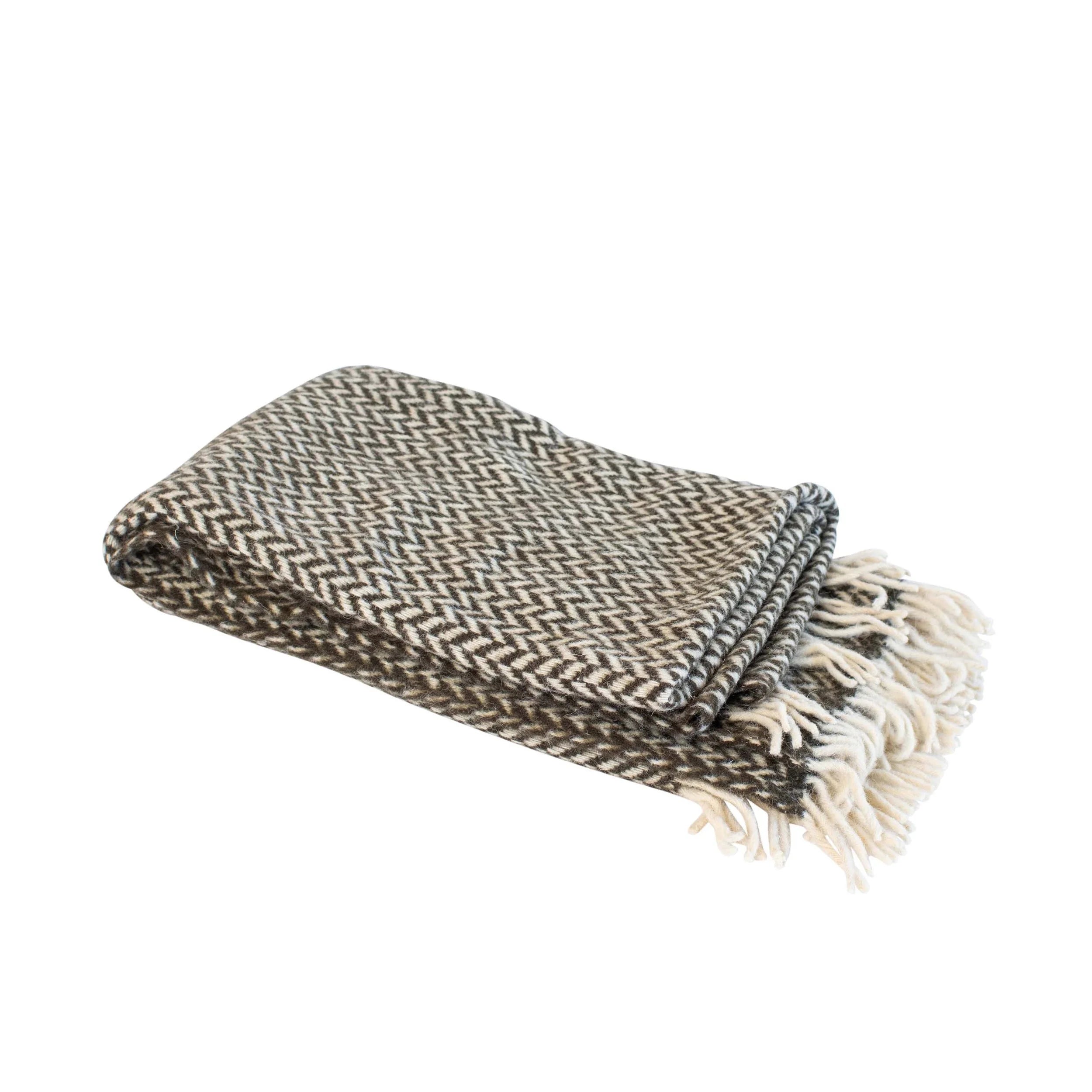 Handwoven Wool Chevron Throw, Turkey