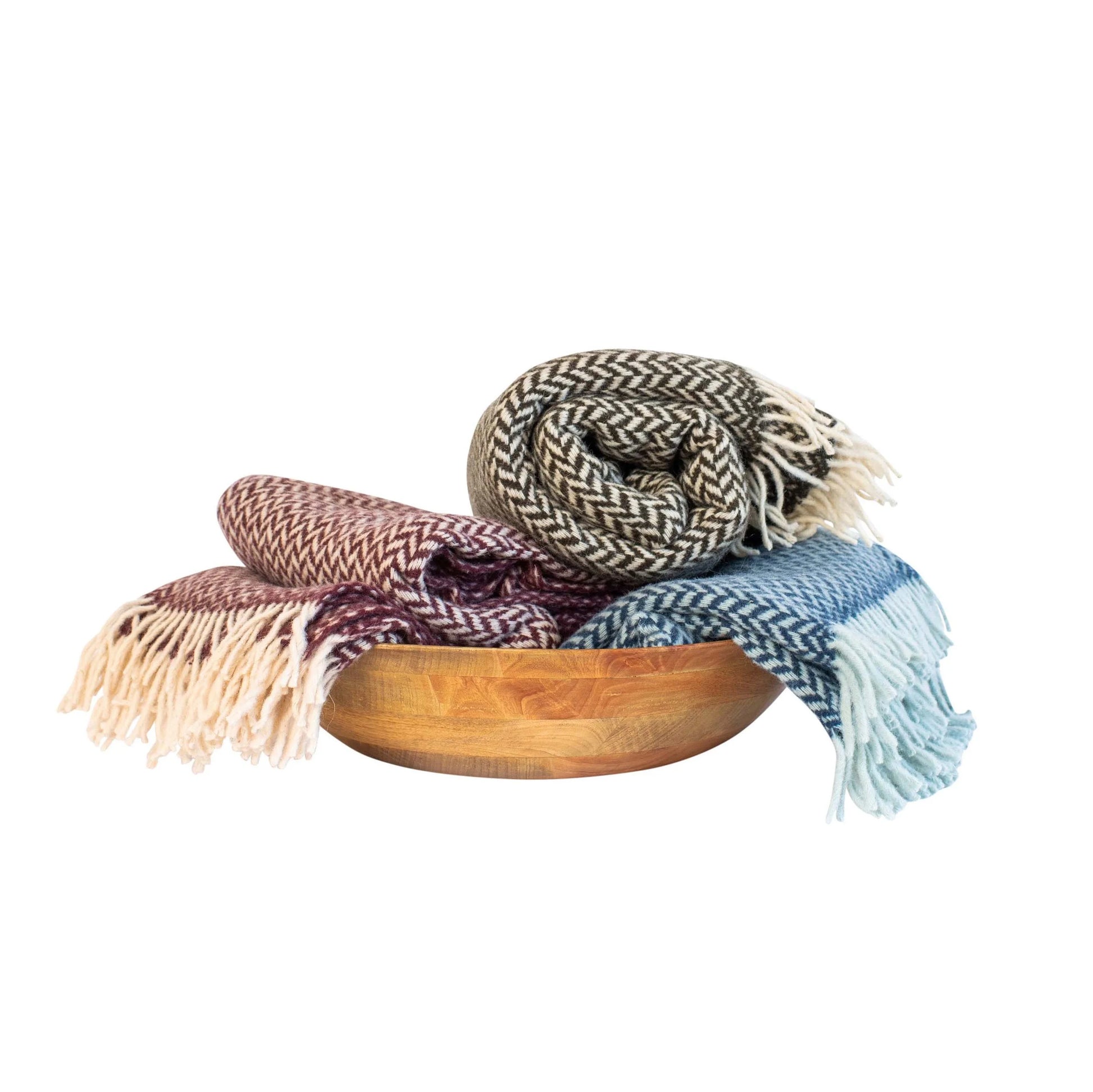Handwoven Wool Chevron Throw, Turkey