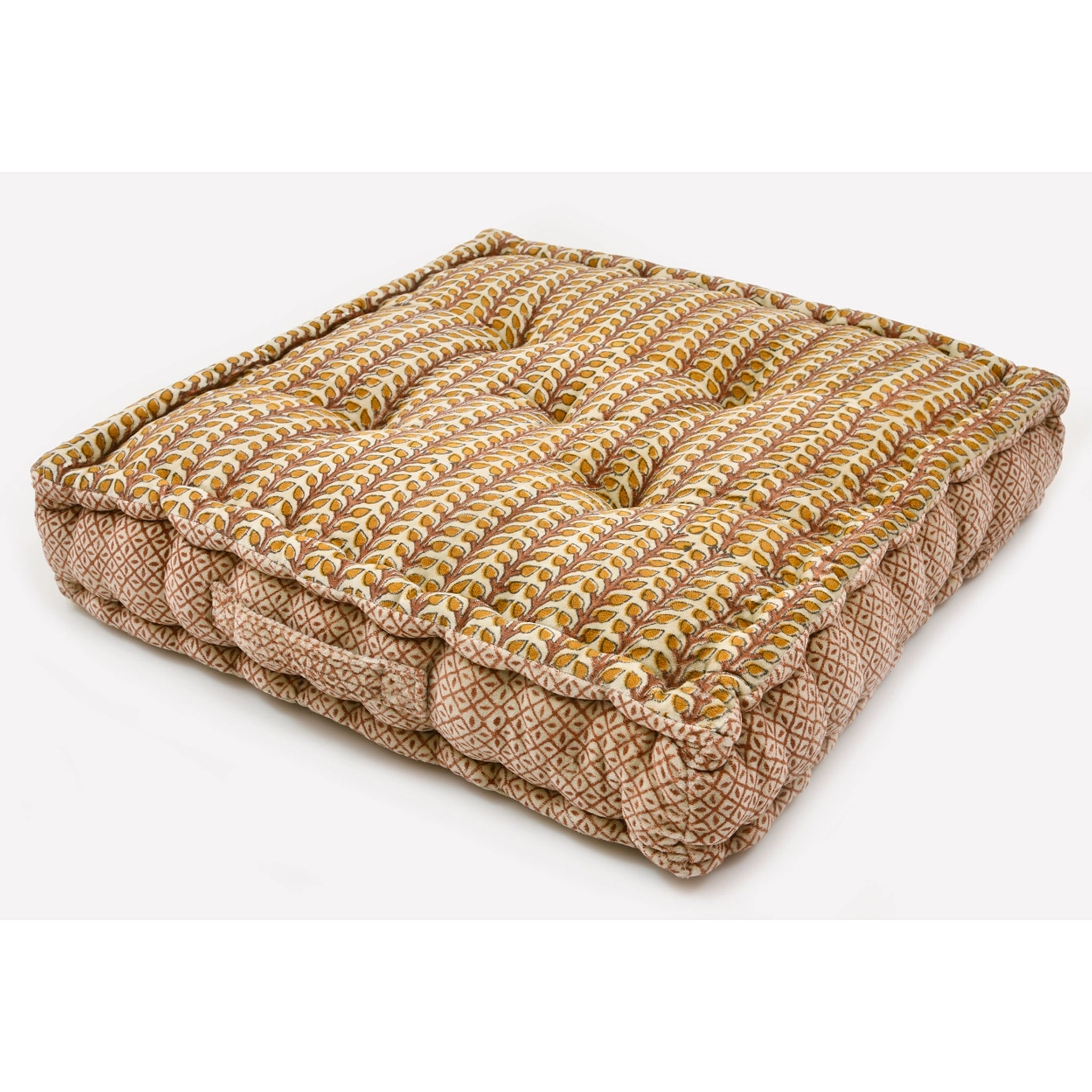 Handmade Block Print Meditation Cushion, Jaipur