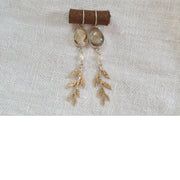 Stefani Earrings - Rutilated Quartz Botanicals