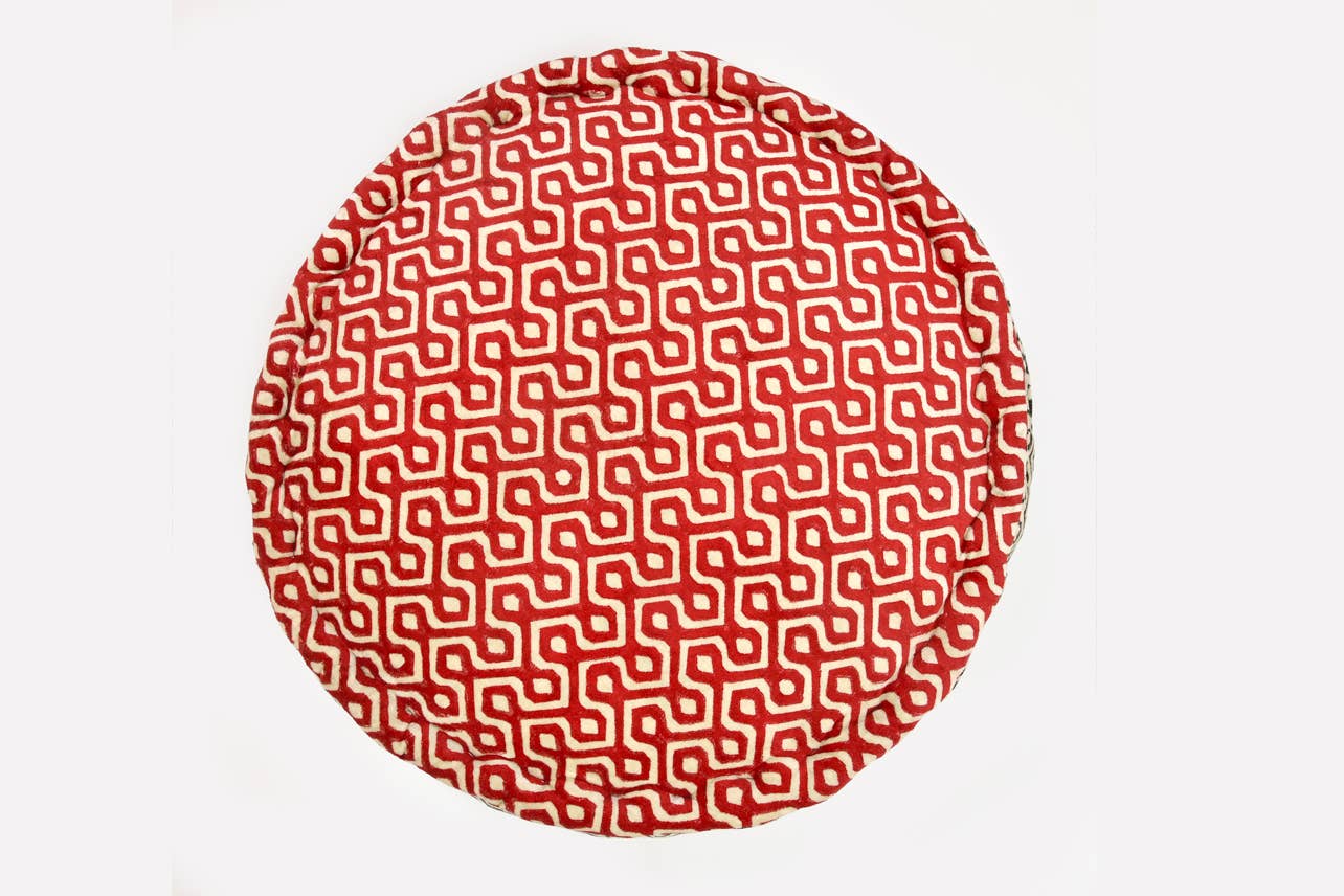Block Print Round Meditation Cushion, Jaipur