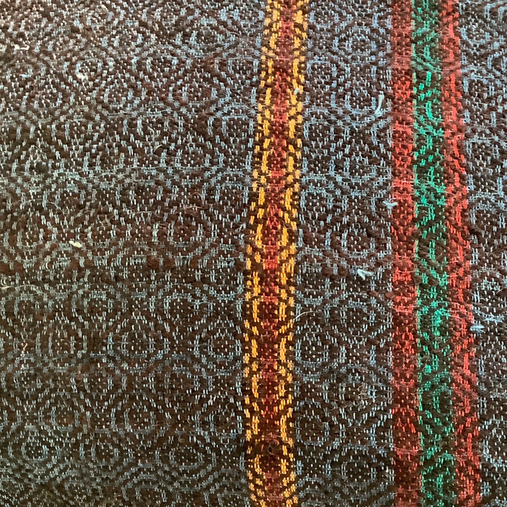 Romanian & Hungarian Handwoven Wool Pillow with Cotton & Velvet