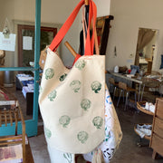 Sophia Farmer’s Market Bag, Hand Sewn and Painted in Ojai.