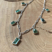 Stefani Necklace - Dainty Green Kyanite Drops
