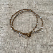 Stefani Bracelet - Delicate Double Wrap Pearl & Moonstone