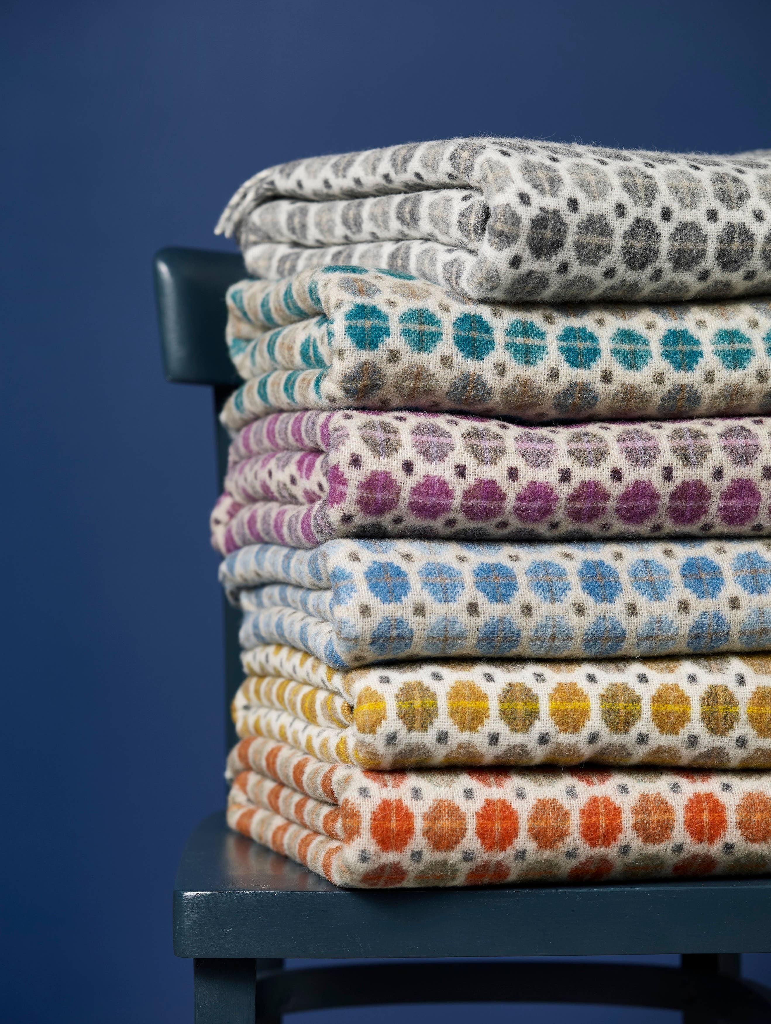 Merino Throw Blanket, Milan Range, Sky Blue, UK