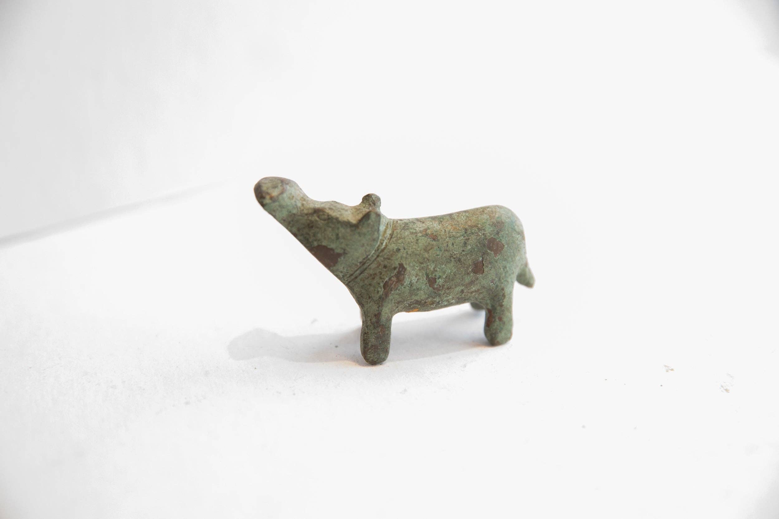 Vintage African Oxidized Hippo Figurine