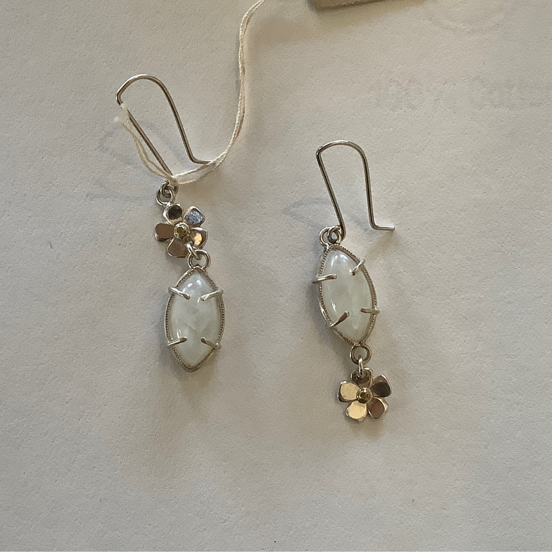 Stefani Blain Earrings ~ Yin Yang Flower Moonstone