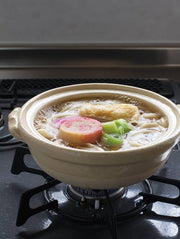 TOJIKI Iga earthenware pot Donabe 700cc: Cream