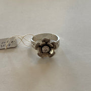 Stefani Blain Ring ~ Sterling Silver Flower & Quartz