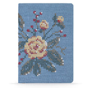 Journal, Cross Stitch Flowers Embroidered Journal Notebook