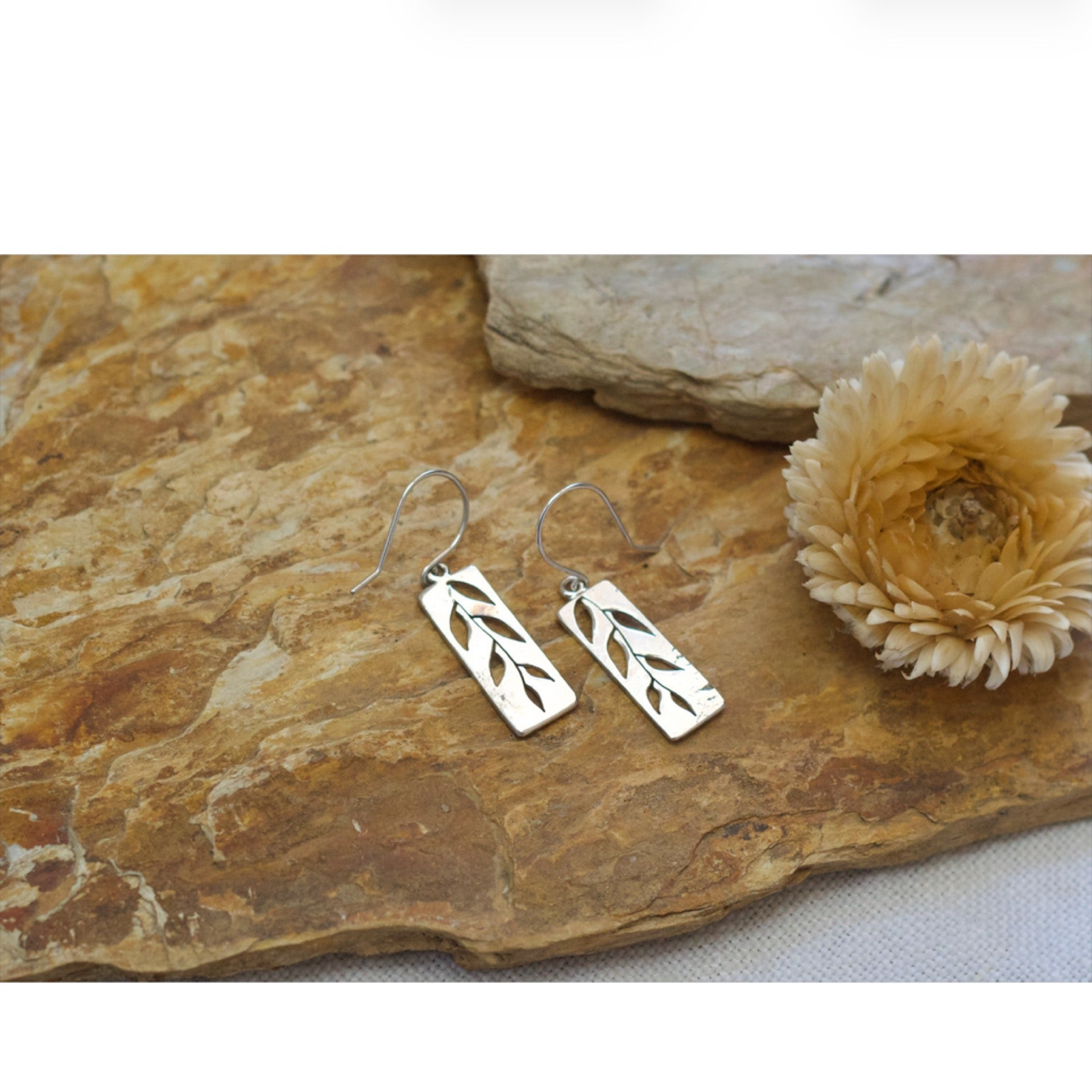 Stefani Earrings - Canvas Cutout Sterling