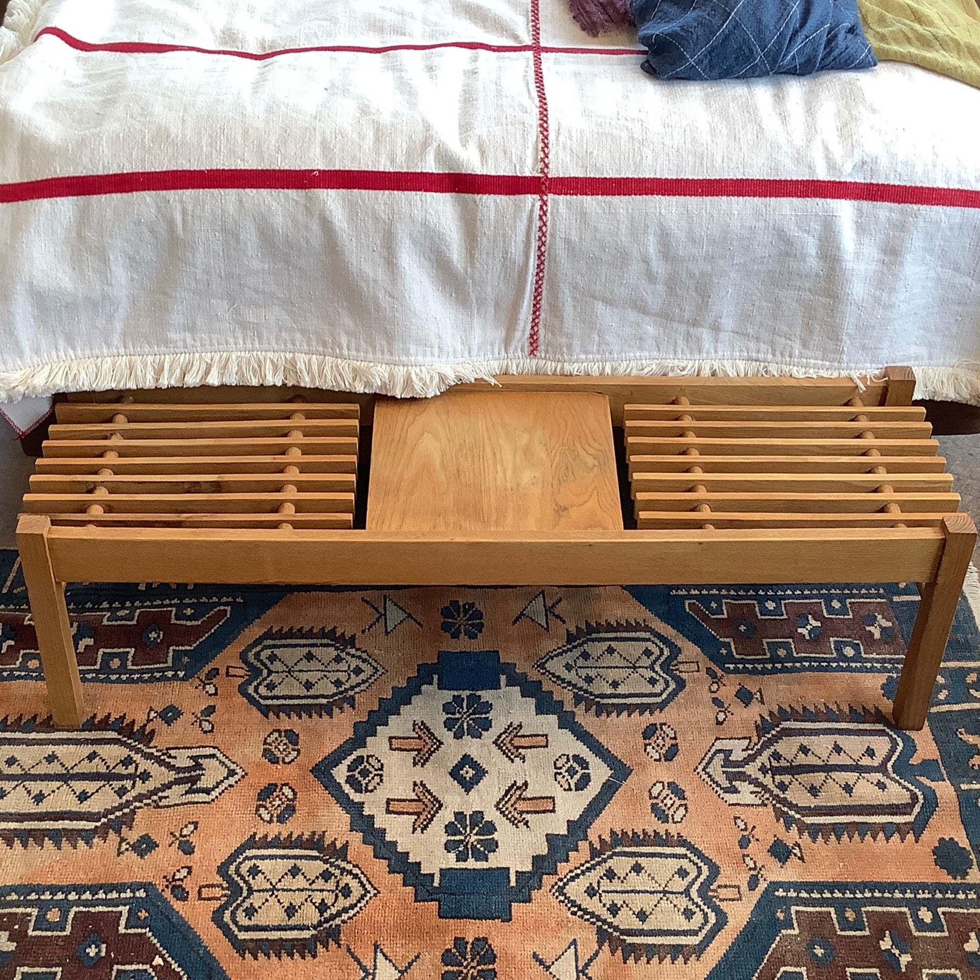 Mid Century Low Slat Bench