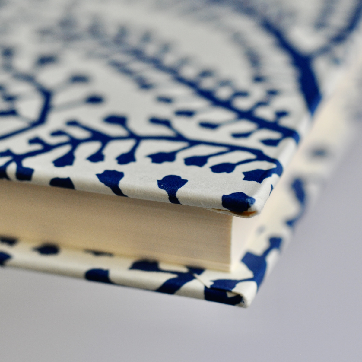 Very Large Hardback Notebook Seaweed Paisley Prussian Blue