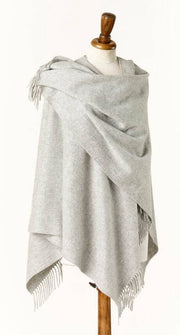 Bronte by Moon Ruana - Merino Lambswool - Plain - Silver