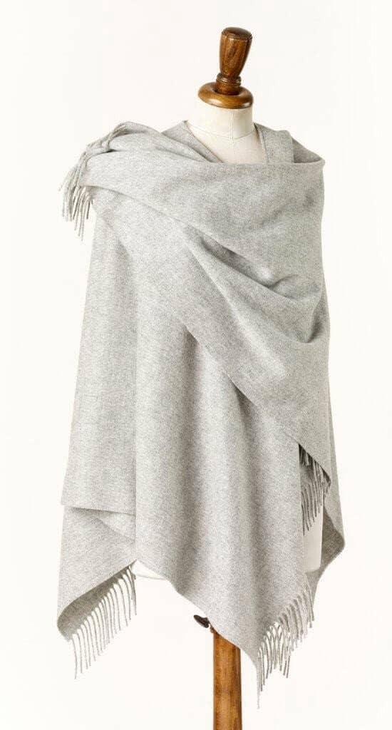 Bronte by Moon Ruana - Merino Lambswool - Plain - Silver