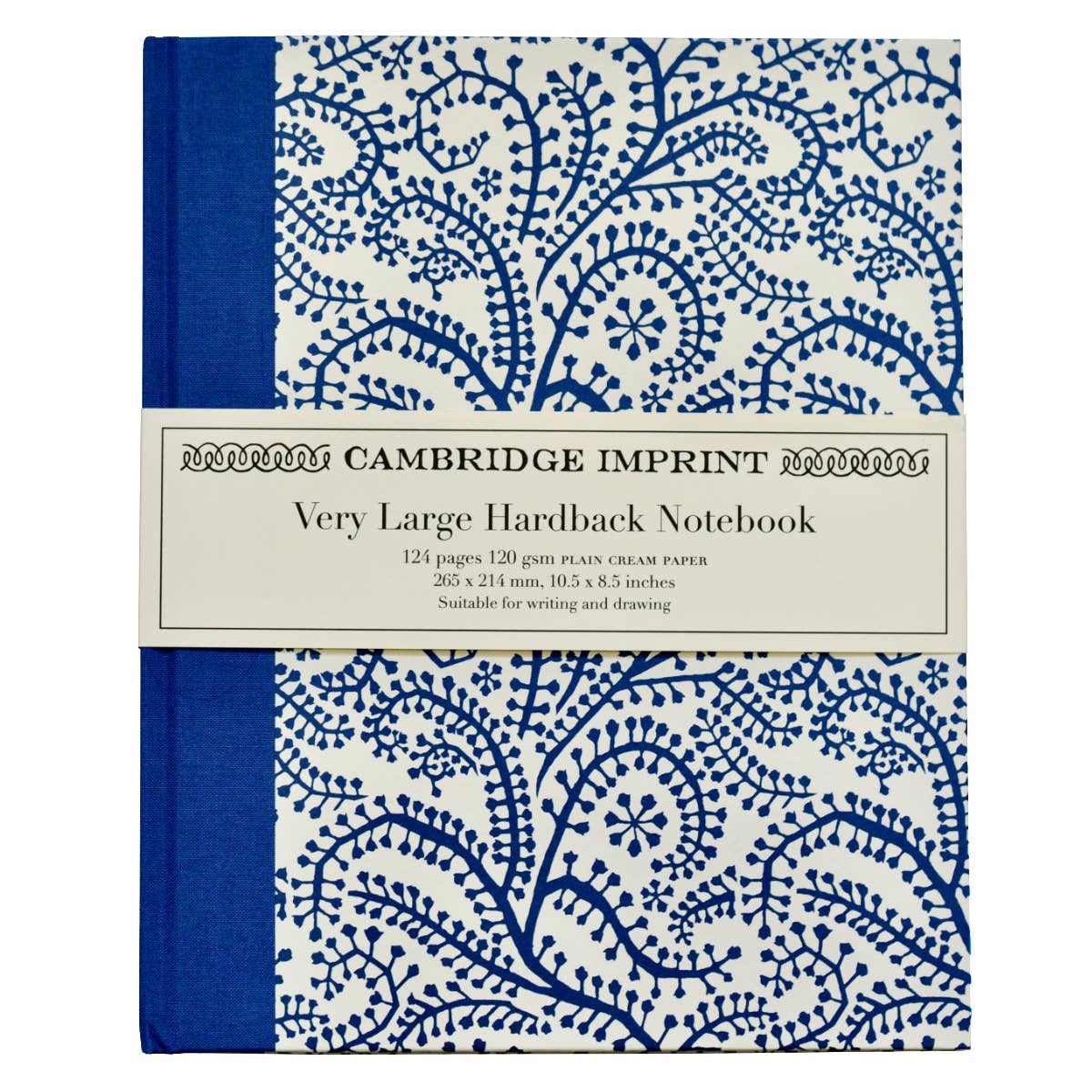 Very Large Hardback Notebook Seaweed Paisley Prussian Blue