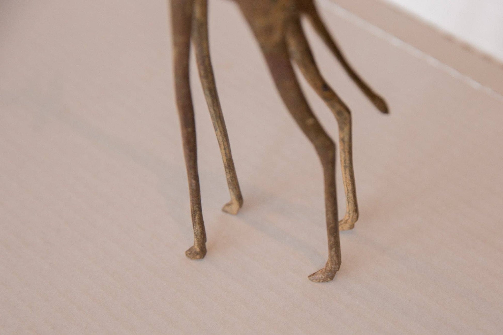 Vintage African Bronze Giraffe 12" and Newborn Babe