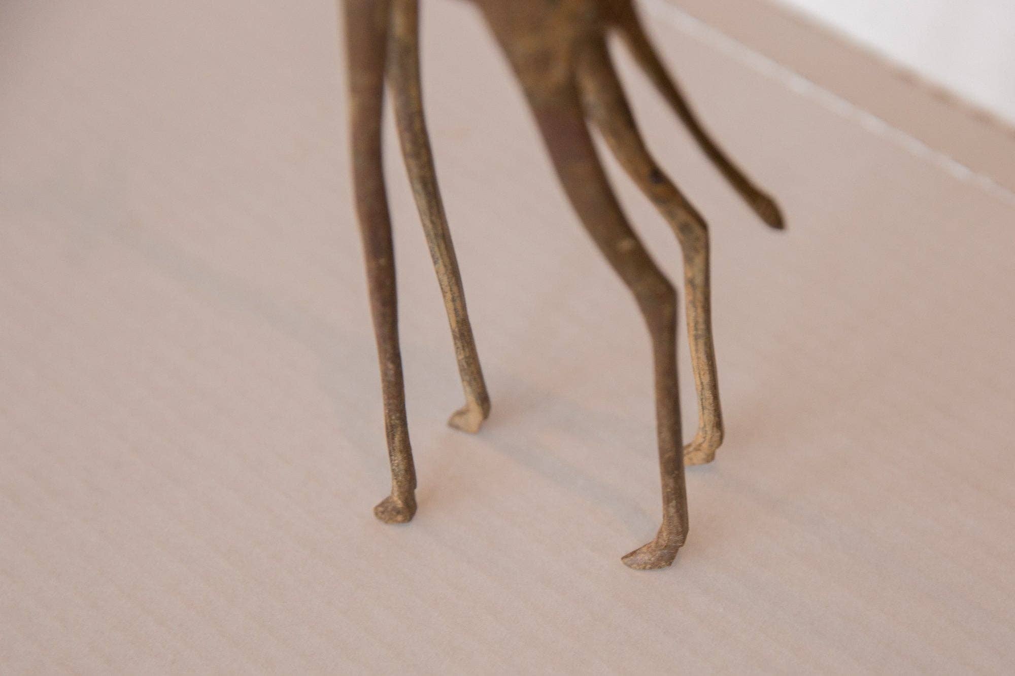 Vintage African Bronze Giraffe 12" and Newborn Babe
