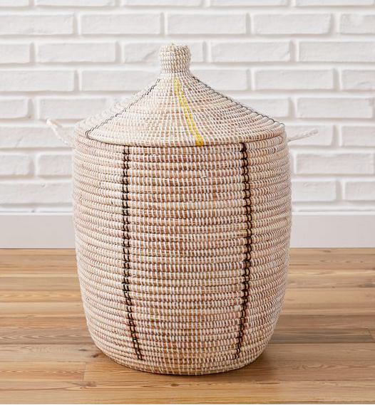 Senegalese Lidded Hamper Baskets: Large
