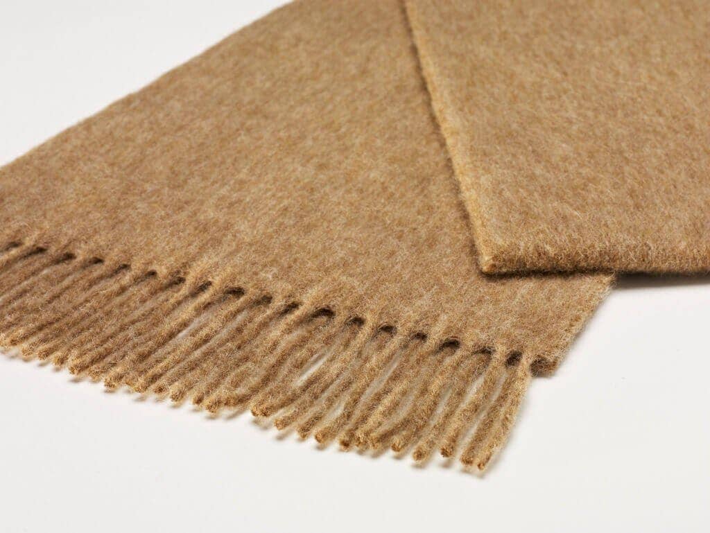Merino Lambswool Scarf, Camel Brown, UK