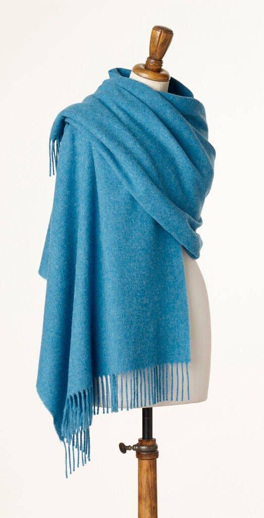 Merino Lambswool Scarf/Stole, Ocean Blue, UK