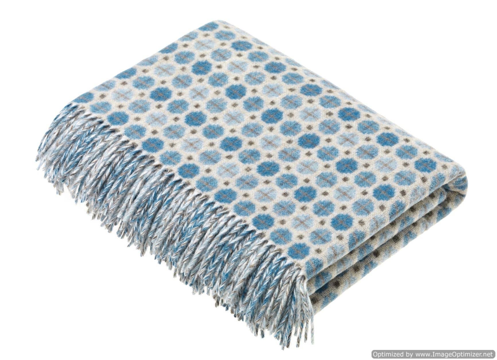 Merino Throw Blanket, Milan Range, Sky Blue, UK