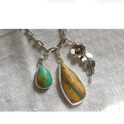 Stefani Necklace  - Turquoise Flower Charmed Trio