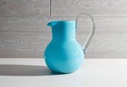 Handblown Aquamarine Glass Pitcher