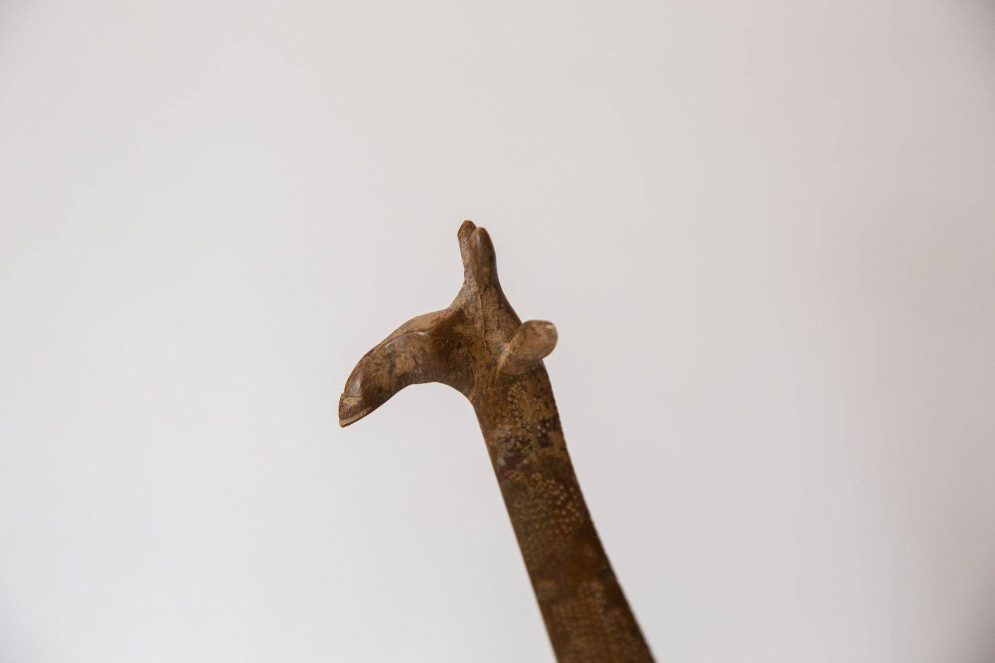 Vintage African Bronze Giraffe 12" and Newborn Babe
