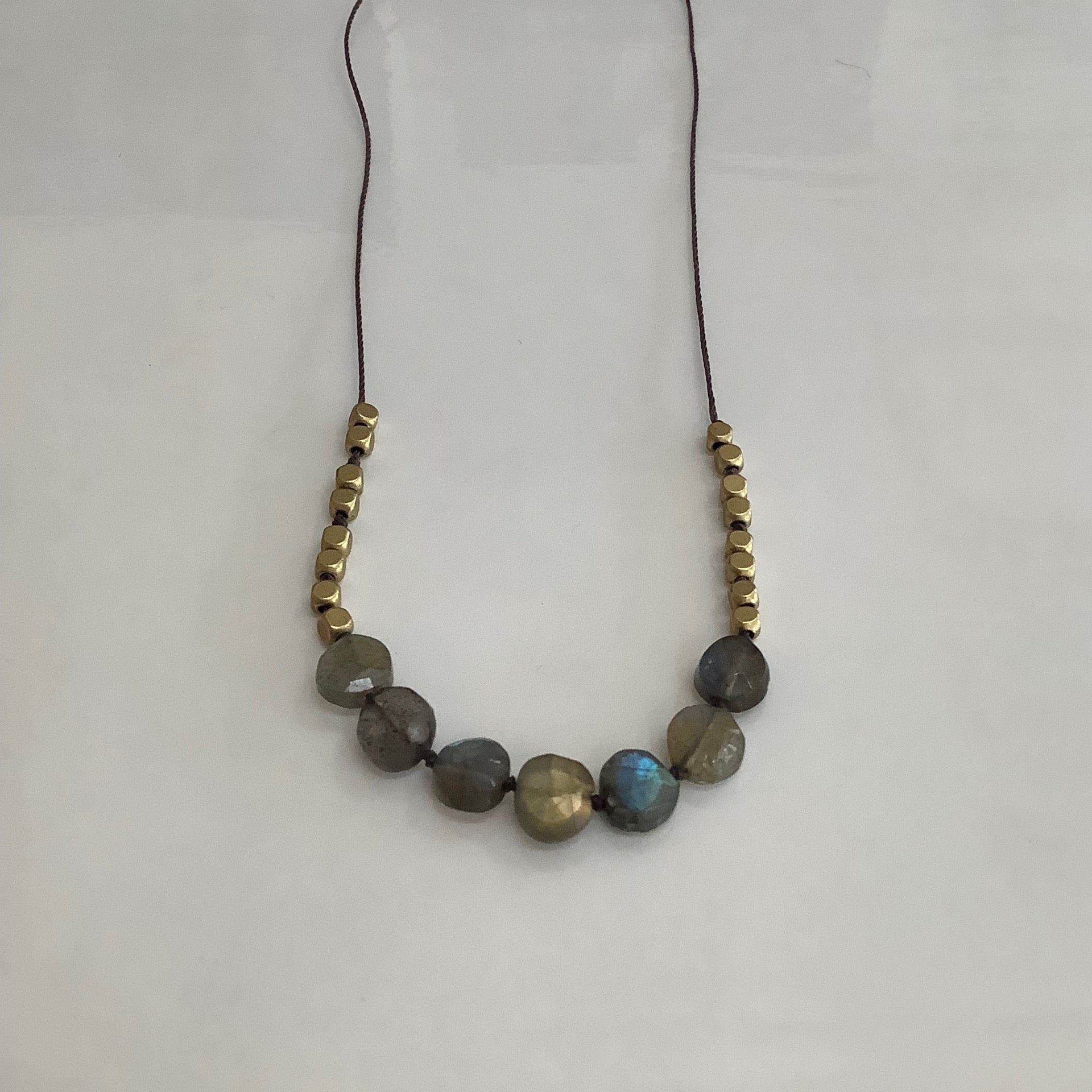 Stefani Blain Necklace ~ Labradorite & Brass