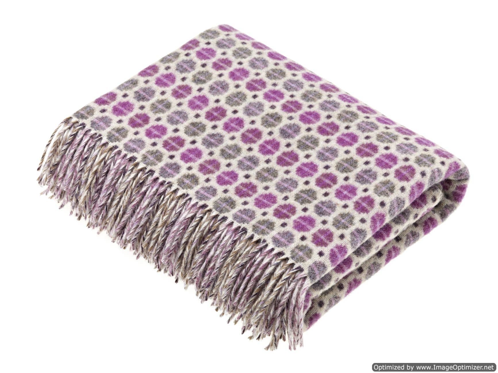 Merino Throw Blanket, Milan Range, Sky Blue, UK